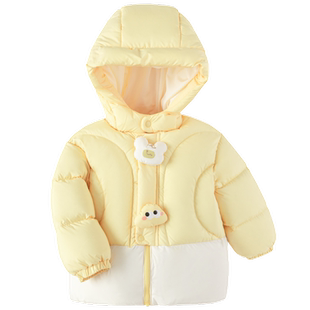 巴拉巴拉童装婴儿羽绒服男童冬装女童加厚撞色外套儿童宝宝萌上衣