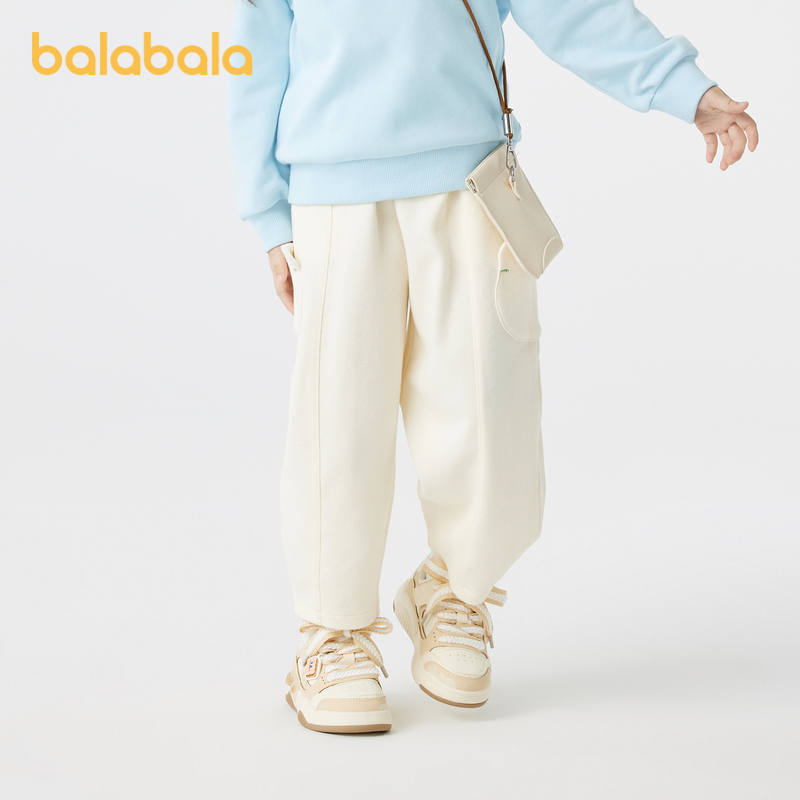 巴拉巴拉长裤女童宽松纯色休闲裤