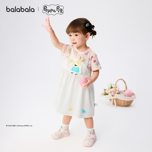 夏装 巴拉巴拉女童连衣裙宝宝裙子款 小童萌趣 小猪佩奇联名