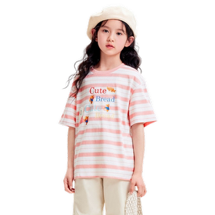 巴拉巴拉童装儿童短袖t恤女童夏装大童速干甜美凉感宽松舒适上衣