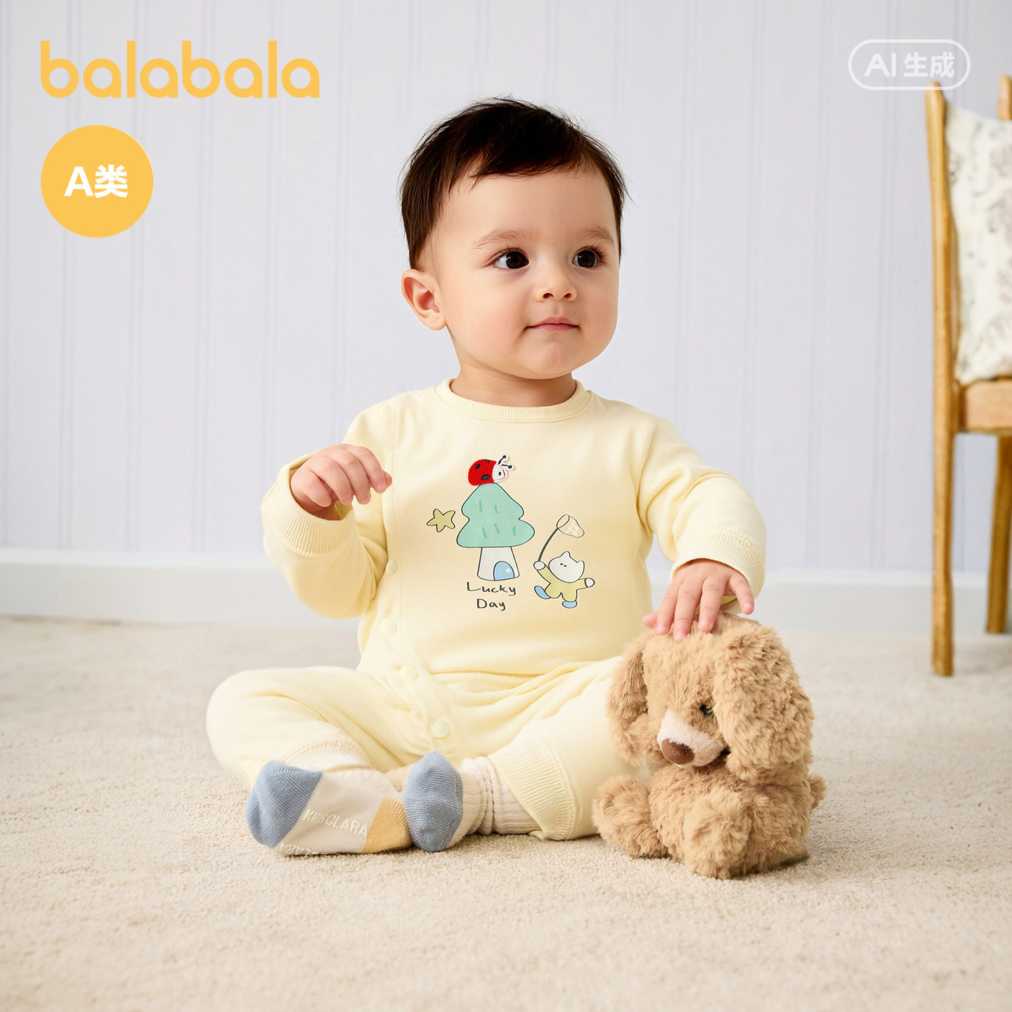 【商场同款】巴拉巴拉童装宝宝连体衣爬服2026新款春装婴儿抱衣萌