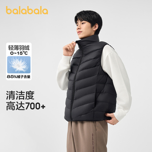 巴拉巴拉羽绒马甲秋冬排骨马甲外套防风白色轻薄短款羽绒服男女款