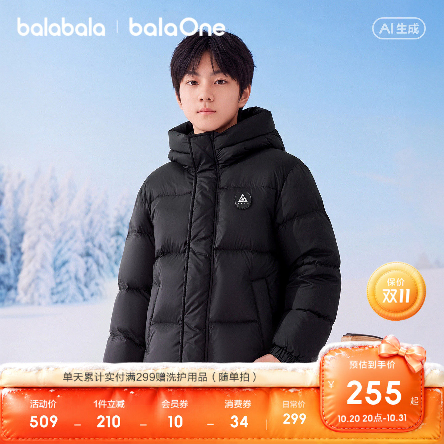 巴拉巴拉balaOne男童女童羽绒服