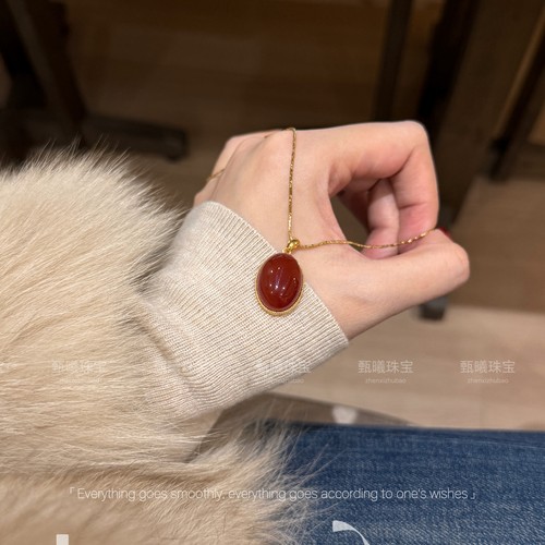 520情人节礼物｜天然红玛瑙项链新中式显白本命年手串戒指送女友