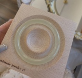 青白玉天然冰种正品 阿富汗玉晴水圆条手镯女羊脂玉送闺蜜女友礼物