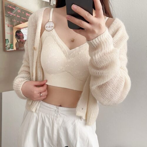 森色系1902时尚性感蕾丝印花V领裹胸裸感舒适固定杯粉底液美背女