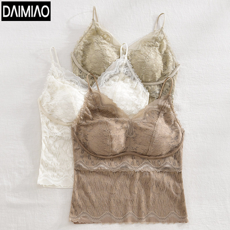 春新款法式提拉蕾丝内衣女文胸吊带一体带胸垫内搭性感美背固定杯,女士内衣/男士内衣/家居服,保暖背心,淘宝优惠券,粉丝福利购,淘宝优惠卷