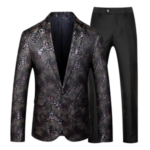 外贸大码春秋男花西装新时尚修身版结婚礼服套装两件 88110*P295,男装西服套装,星座103C（原1616-1）