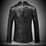 【黑底】外贸长期做货修身韩版花西服礼套装男结婚外套9008*P200，男装西服，星座103C（原1616-1）