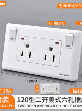 美规120型三孔带开关插座110V