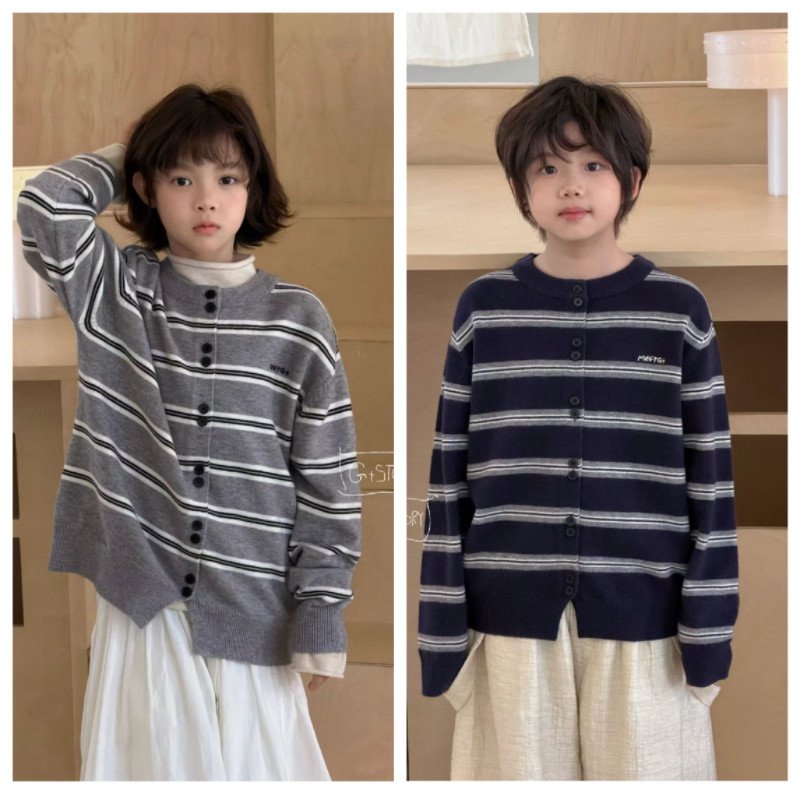 G+Story正版2026秋男女童条纹毛衣开衫中大童韩版洋气针织衫52903