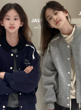 JASPER正版2025冬款波拉儿童韩版加绒棒球服外套中大童棉衣潮亲子