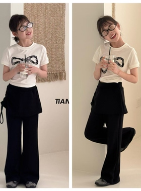 天依角2026春夏薄款女童屁帘果冻喇叭裤中大童瑜伽裤亲子潮18215