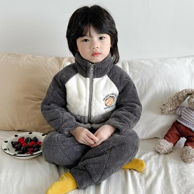 儿童睡衣三层夹棉加厚套装