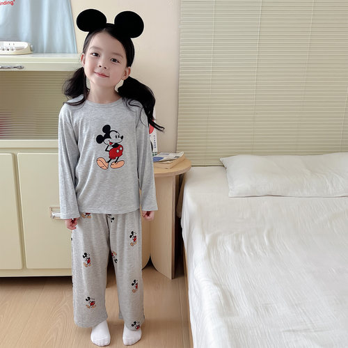 儿童睡衣春秋款2025新款男孩女童莫代尔A类宝宝家居服亲子服套装