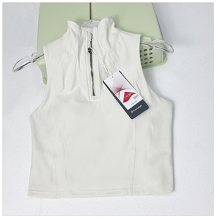 2026新款无袖背心上衣瑜伽服半拉链包边领口设计运动健身瑜伽背心