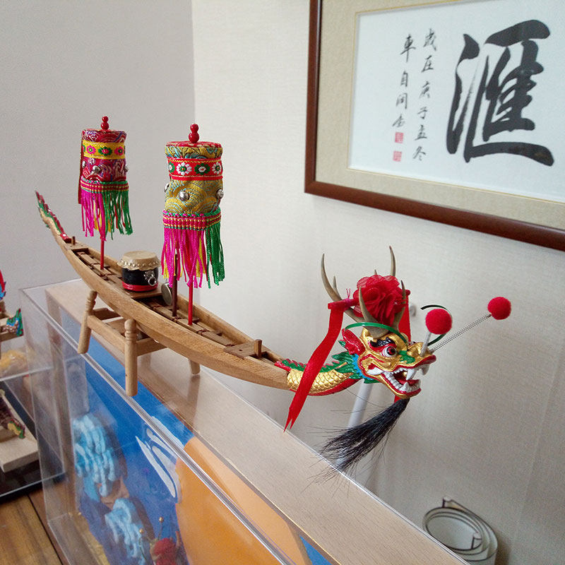 传统龙船模型实木雕刻摆件生日乔迁礼品龙头木雕小龙船饰品