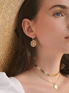 pixiemarket欧美新款时尚流行亮片双层麦穗项链 复古夸张锁骨链女