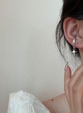 pixiemarket欧美法式无耳洞耳骨夹锆石吊坠简约冷淡风耳窝夹女潮