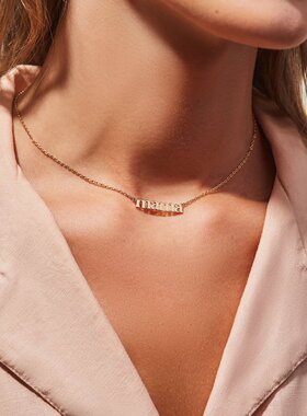 欧美小众钛钢镀18k字母项链