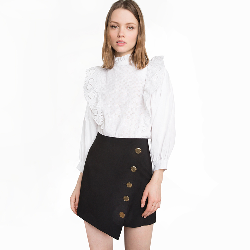 pixiemarket夏季新款欧美时尚百搭学院风不对称式钮扣装饰半身裙|msdalam kategori Butik wanita / wanita, skirt - dari Buy2taobao.com untuk memberikan perkhidmatan ejen Taobao profesional membeli