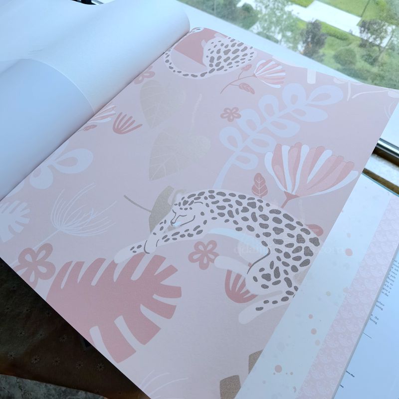 艾嘉简约美式田园花卉绿植物丛林森林墙纸女孩卧室婚房背景墙壁纸