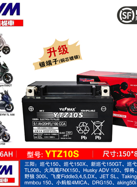 三阳飞度4巡弋300TL508MAXSYM400i600i火凤凰FNX150九妹Z300电瓶