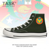 秘鲁Peru空军高帮帆布鞋 无界 子军迷设 男女板鞋 系带特种兵透气鞋