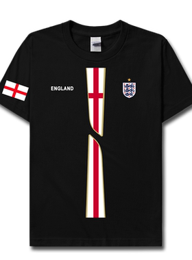 英格兰England纯棉足球国短袖T恤
