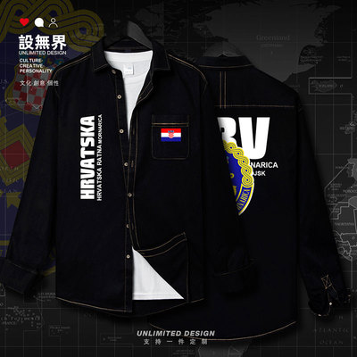 克罗地亚Croatia海军特牛仔衬衫