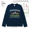 Long-Staple Cotton Long-Sleeved Navy Blue a