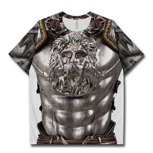 骑士黄金铠甲战士胸甲模仿cosplay速干T恤男女大码短t衣服设 无界