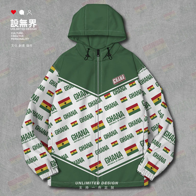 加纳Ghana国旗徽章棉服男女夹克