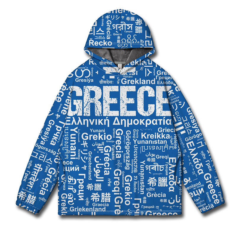 国家希腊Greece大码连帽男装卫衣
