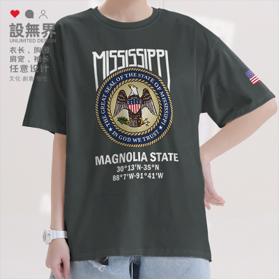 美国洲徽Missippi密西西短袖T恤