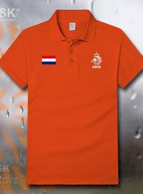 荷兰Netherlands郁金香男装翻领Polo衫国家队T恤保罗衫设 无界