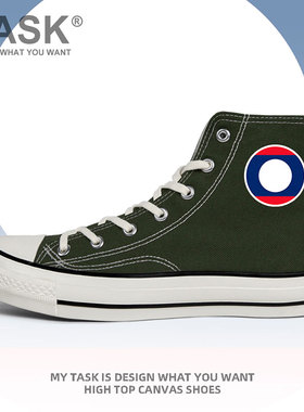 老挝Laos空军高帮帆布鞋男女硫化鞋国家春夏特种兵鞋子潮设 无界