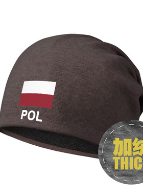 波兰Poland国家足球队冬加绒睡堆堆帽子男女保暖头巾围脖设 无界