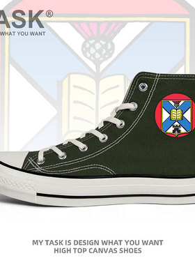 爱丁堡大学EDIN名校班服高帮帆布鞋男女休闲板鞋春夏鞋子设 无界