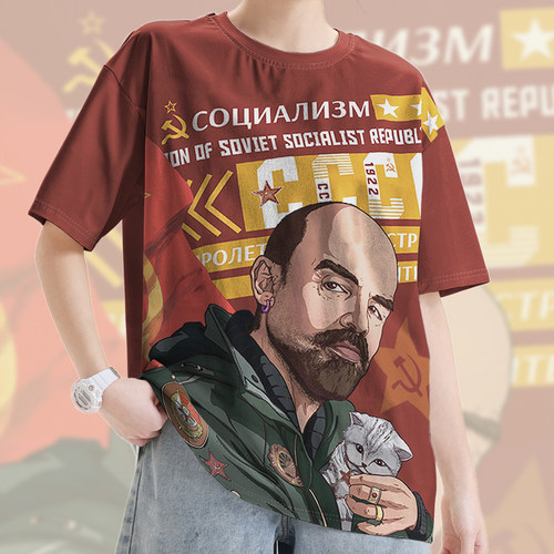 原创苏联CCCP伟人列宁社速干T恤