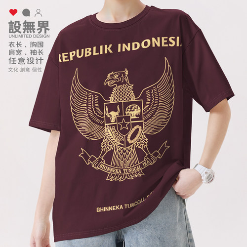 印度尼西亚Indonesia国家护照T恤