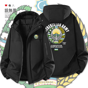 陆军Uzbekistan乌兹别克斯坦国防队伍加厚棉服男女外套潮设 无界