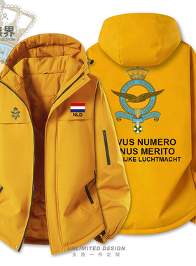 荷兰Netherlands空军国家加厚棉服男女军迷印花棉衣外套冬设 无界