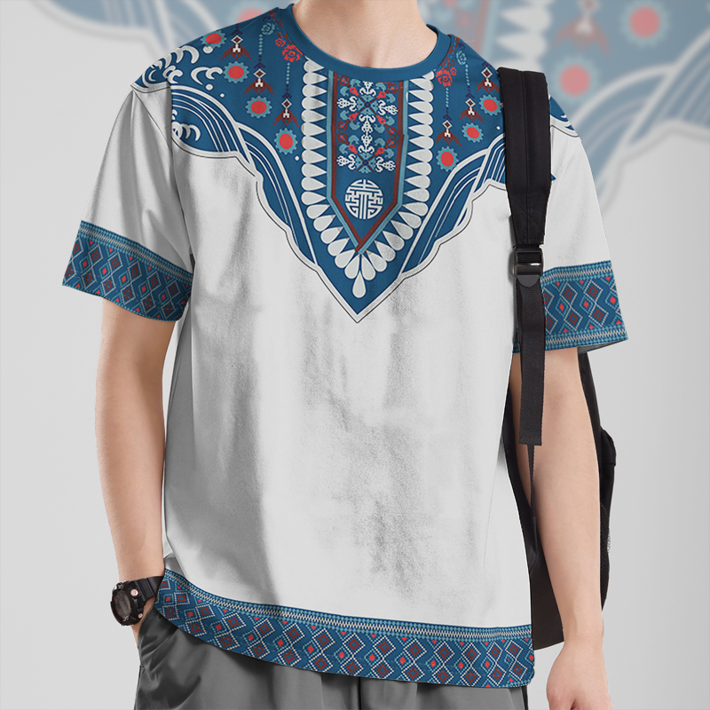 国潮少数民族异域风情图速干T恤