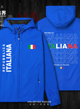 意大利Italiana叠字叠词英文国家冲锋衣男女宽松上衣外套设 无界