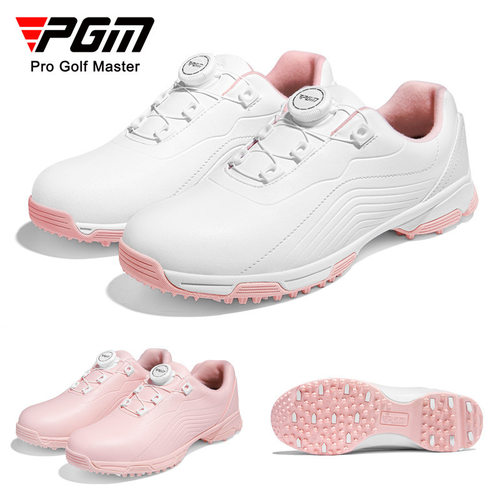 PGM 高尔夫球鞋女士超强防水运动鞋专利防侧滑鞋钉底旋钮鞋带女鞋