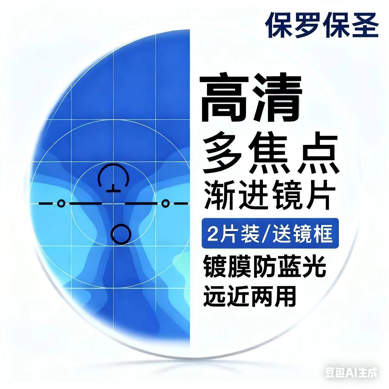 【渐进多焦点链接】内渐进多焦点远近两用防蓝光老花镜定制型镜片