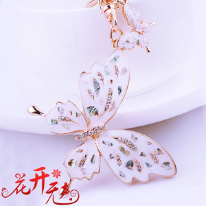 蝴蝶满水钻韩版韩国女士创意水晶汽车钥匙扣圈 钥匙链 包挂件挂饰