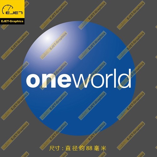 寰宇一家oneworld圆形标志徽章个性笔记本贴汽车贴行李箱贴