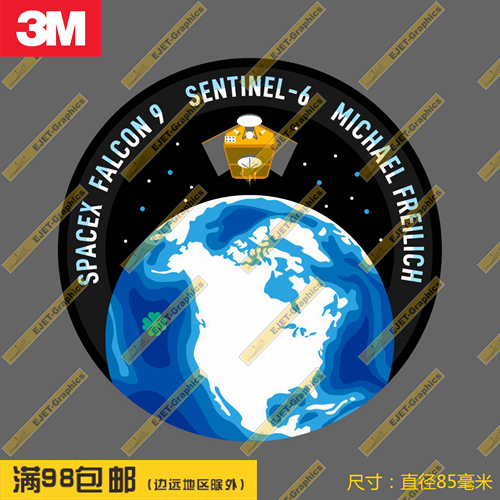SpaceX SENTINEL-6任务徽章个性贴纸车贴旅行箱贴